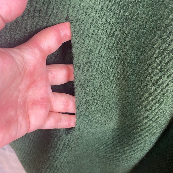 Lafayette 148 New York Wool Long Coat With Leather Trim in Hunter Green Size XL. - Picture 4 of 10